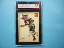 1954/55 PARKHURST NHL HOCKEY CARD #64 ED SANDFORD KSA 5.5 EX+ SHARP 54/55 PARKIE