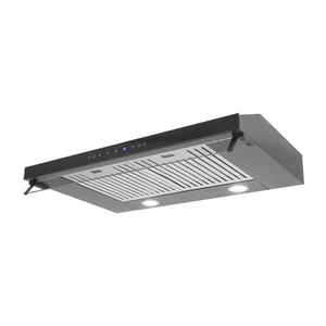 30in Hotte de montage mural Acier inoxydable noir 350CFM Évent nouveau