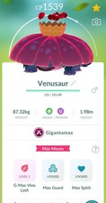 Pok mon Non Shiny Gigantamax venusaur Go READ DESCRIPTION