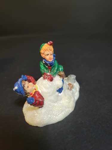 Holiday Time Santas Workbench Christmas Village Children Playing In the Snow - Picture 2 of 7