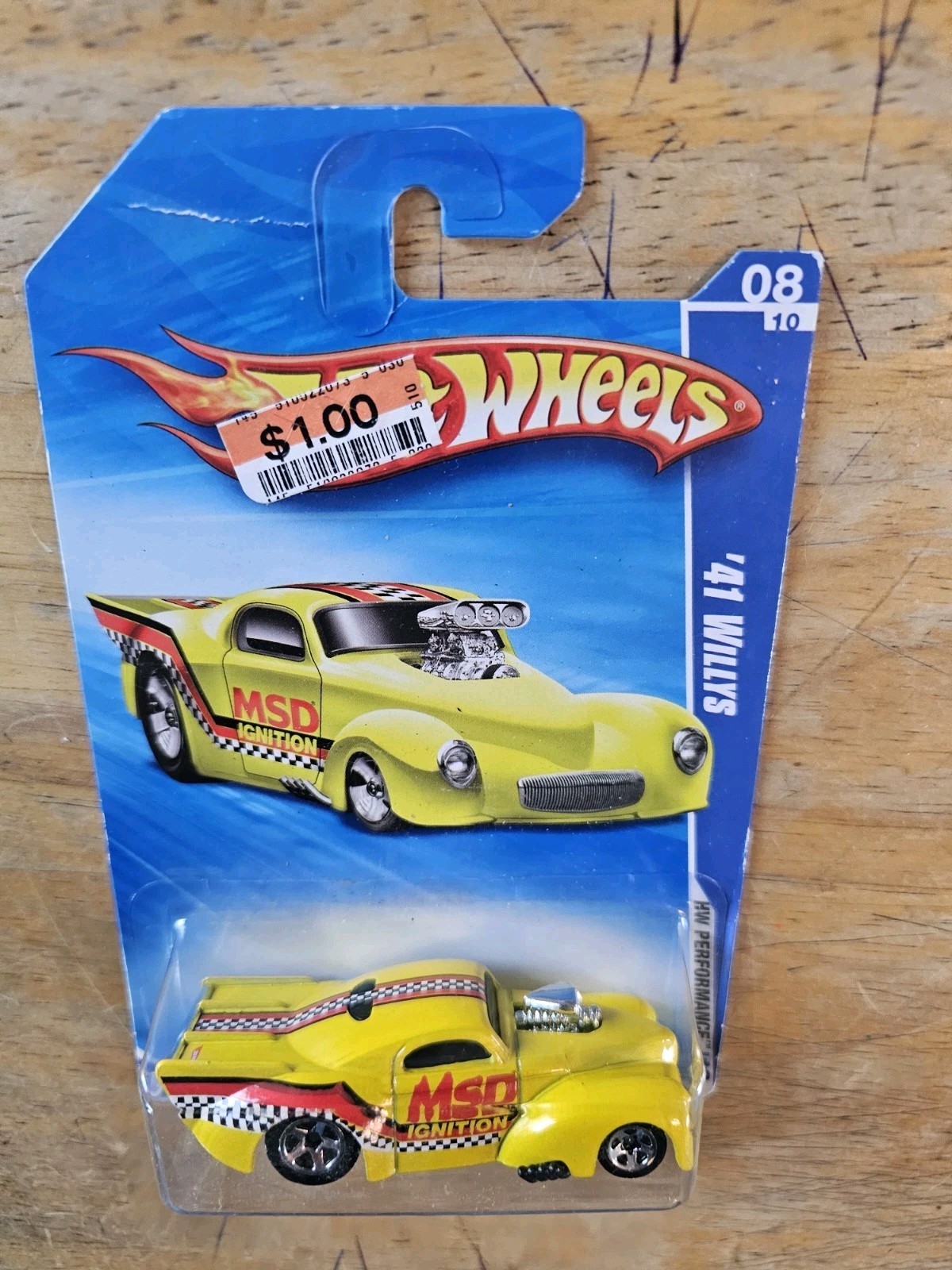 HOT WHEELS '41 WILLYS, YELLOW; 2010 HW Performance Series 08/10