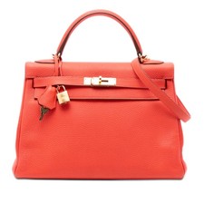 Hermès Togo Kelly II Retourne 32 | Pre-Loved | Red Orange | Authenticated