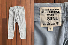 NILI LOTAN Paris Pants in Light Slate Blue Size 8 Slouchy Cotton Drop Crotch