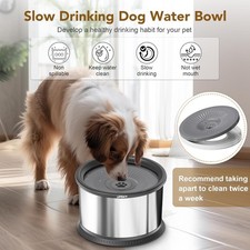 4.5L Dog Water Bowl ,Stainless Steel,Spill Proof Pet Feeder ,Large Capacity USA