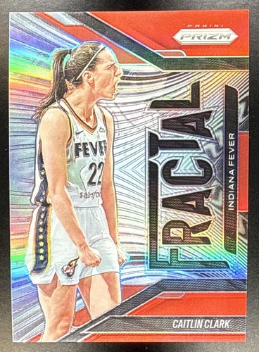 Caitlin Clark [Red] #4 2025 Panini Prizm WNBA Fractal card