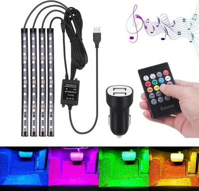 Innenbeleuchtung LED Atmosphäre Licht 48 Streifen USB-Port mit Fernbedienung