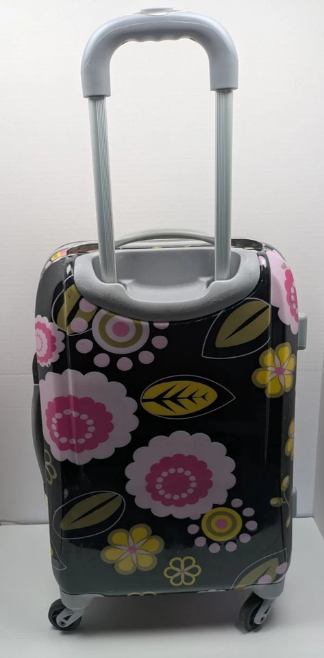 Maleta de mano Rockland Hardside 20 pulgadas giratoria equipaje Pucci negro rosa Foto 3 de 4
