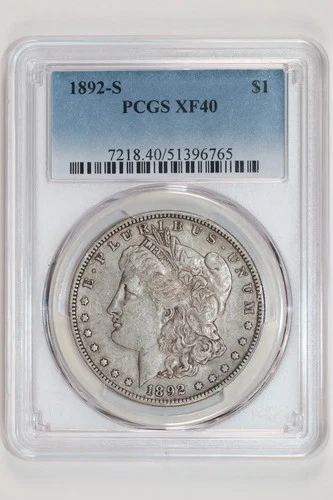 1892-S MORGAN DOLLAR PCGS XF40 ORIGINAL PQ!