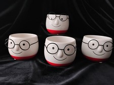 NoliToy Ceramic Planters With Glasses,Set Of 4