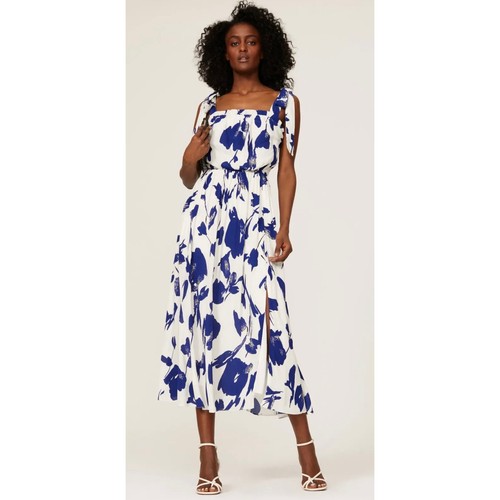 Jason Wu Damen Midikleid RTR blau geblümt mit Bindeband, mit Taschen! Größe 10 - Bild 3 von 7