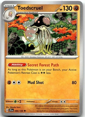 Pokemon Toedscruel Journey Together JTG #089/159 Uncommon NM SET FILLS!