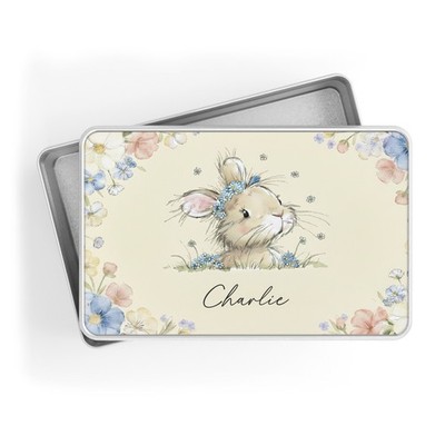 Personalisierte Ostereiersuche Dose individuell Name Hase Metallbox Kinder Geschenk Süßigkeiten