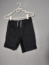 Member's Mark Boys Woven Shorts Black 10/12 Cotton Blend Elastic Waist Pockets