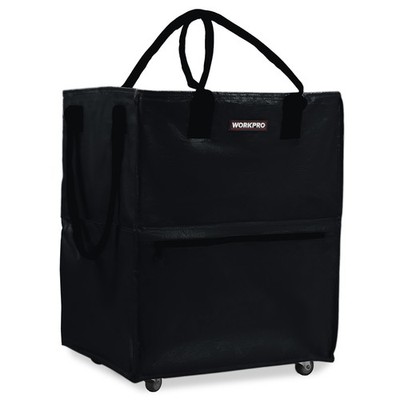 WORKPRO Large Rolling Grocery Bag, 36-Gallon Tote with 5 Wheels 110 lbs Capacity