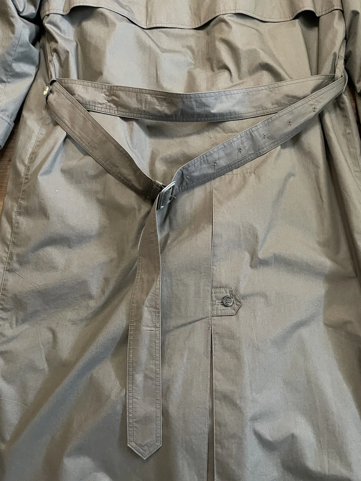 Chaps Ralph Lauren 42R Gray Trench Coat Wool Blend Removable Lining Vintage - Image 4 of 4