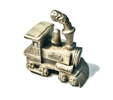 Snow Buddies Train Engine Pewter Finish Snowman Theme Encore Group
