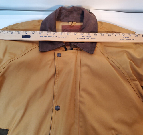 Driza-Bone Grosvenor Mens Jacket Mustard Brown Leather Trim SZ XXL 8 Chore Coat - Picture 11 of 19