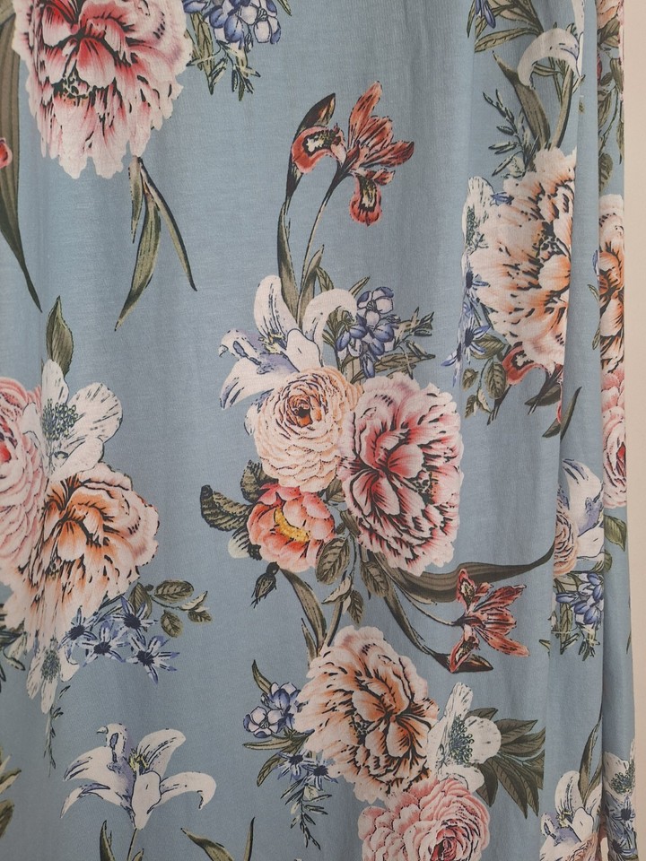 STUNNING! NEW PINK BOUTIQUE BLUE MIX FLORAL WRAP MAXI SKIRT 12 eBay