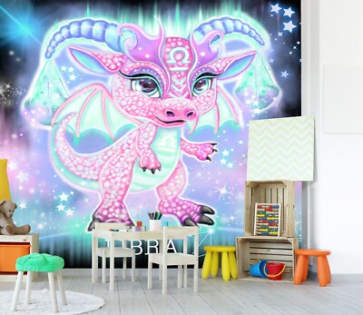 3D Rosa Drache ZHUC435 Tapete Wandbild Fototapete Sheena Pike Ann