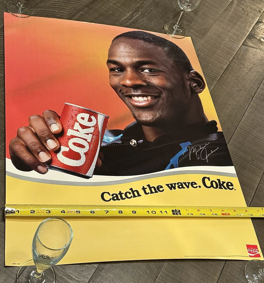 New 1986 Air Jordan 1 Promo Coca-Cola Advertisement Store Coke Poster ~OBO $1400 - Image 3 of 4