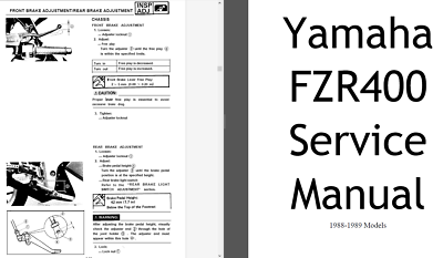 Yamaha FZR400 Genesis SERVICE ,Owner's & Parts Manual CD | eBay