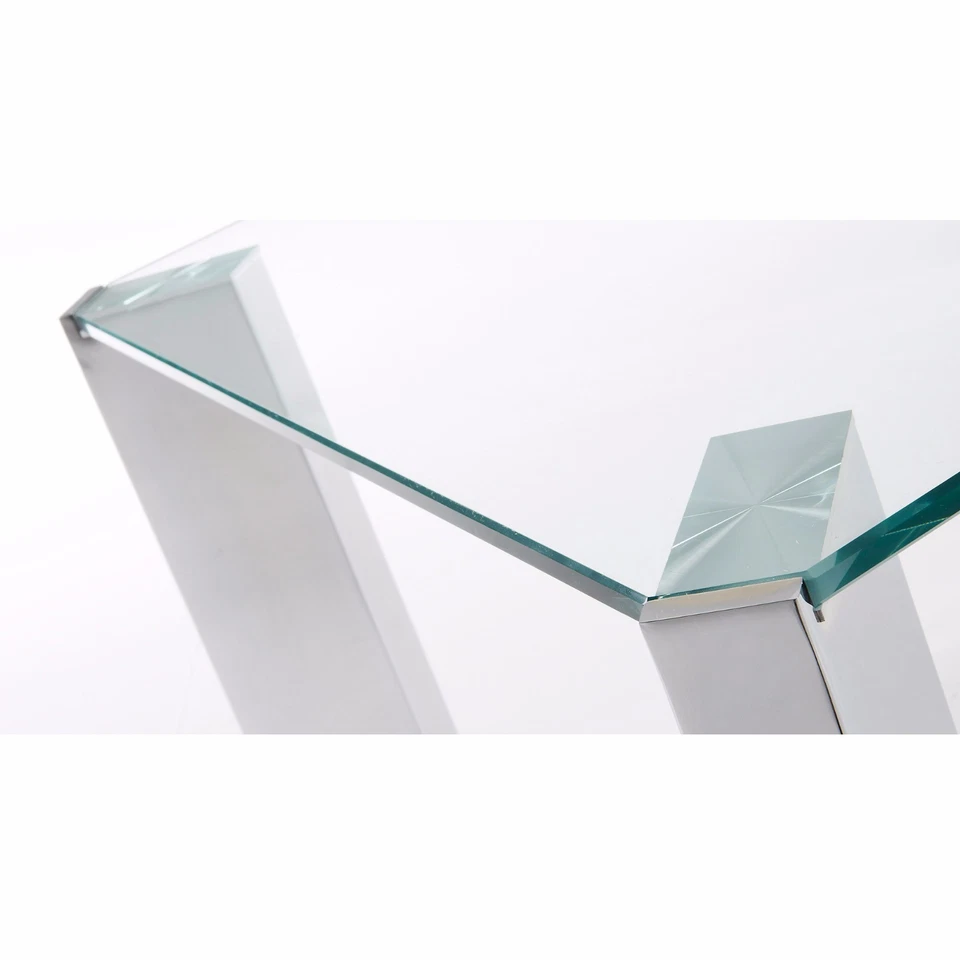 Mesa centro de cristal con patas cromadas de 110x60 cm. - Imagen 3 de 3