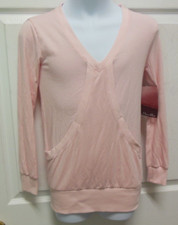 Mirella Long Sleeve Pink Sweater with Front Pocket Girls 8/10 M714C