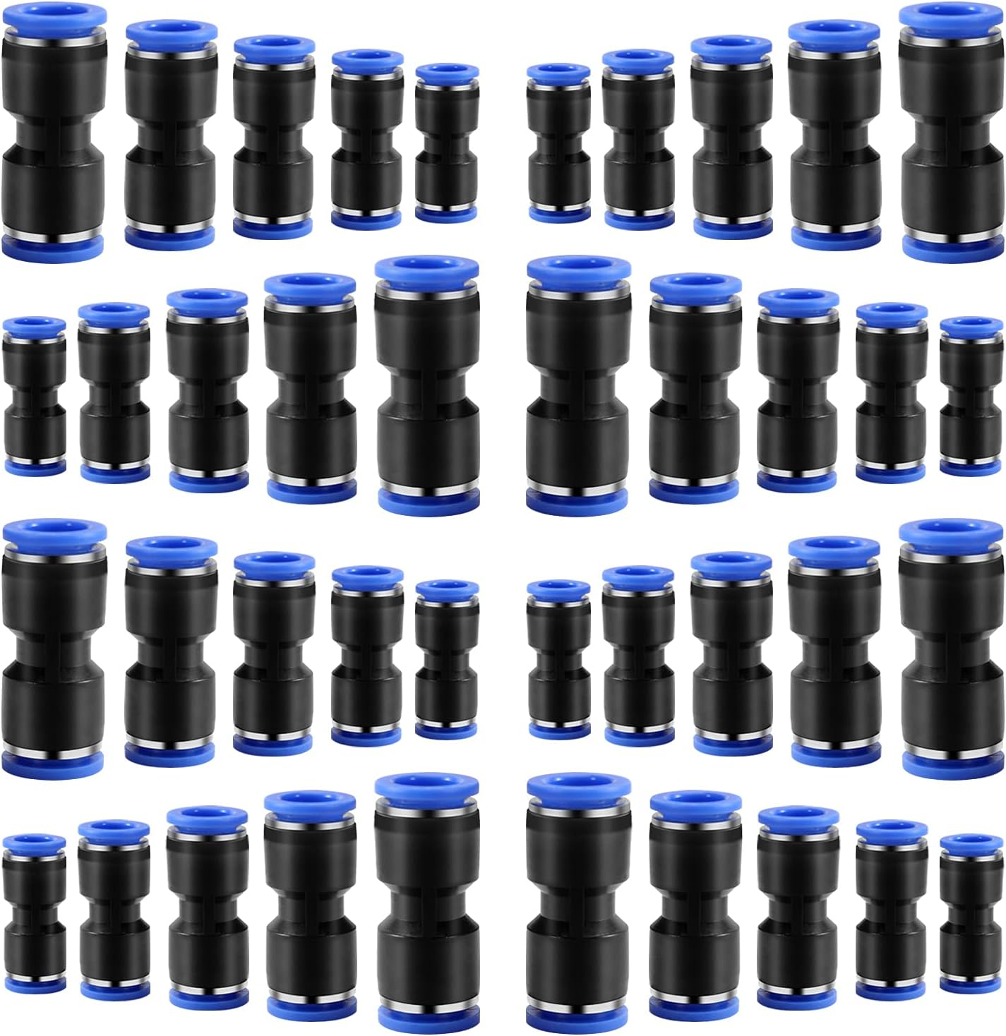 40-Pc Quick Connect Push Fittings Kit for Air Line Hose
