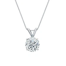 0.13-0.75 ctw Certified Round Diamond Solitaire Pendant (J-K, I1-I2) in 14k Gold