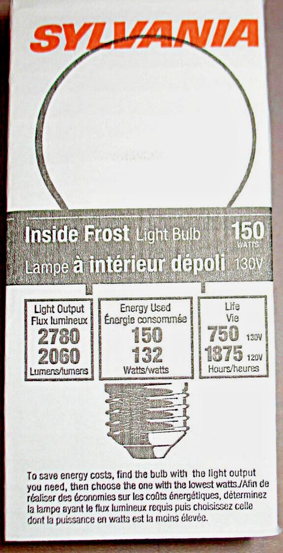 12 Sylvania 150W Soft White A21 Light Bulb E26 Med Base 120v130v