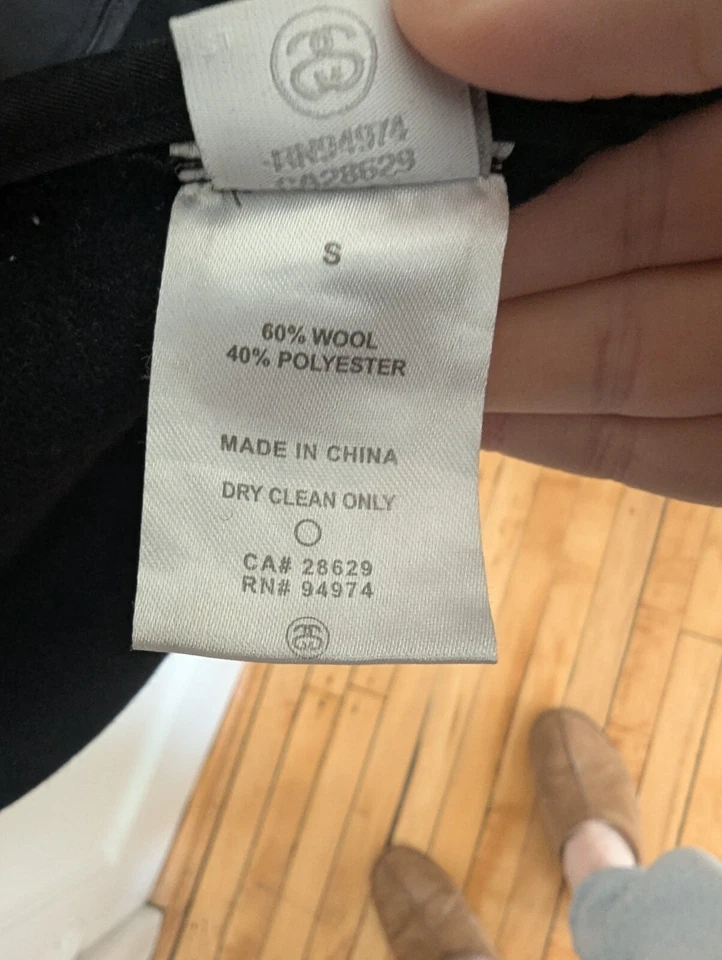 Abrigo de lana negro Stussy talla S Foto 4 de 4