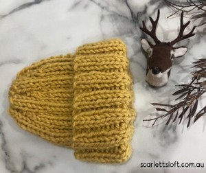 mustard baby beanie