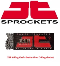JT Front Rear Sprocket Kit 15T 42T and 525 X1R X-Ring Chain DR650S SE 1996-2025