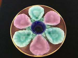 Antique Majolica Oyster Plate, Hand Painted – HARD TO FIND