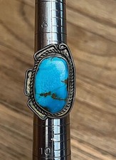 Vintage 925 Sterling Silver Turquoise Ring Mexico Size 7.5