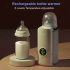 Bottle Warmer, Rechargeable USB Battery-Powered Wireless, 6-speed Adjustment