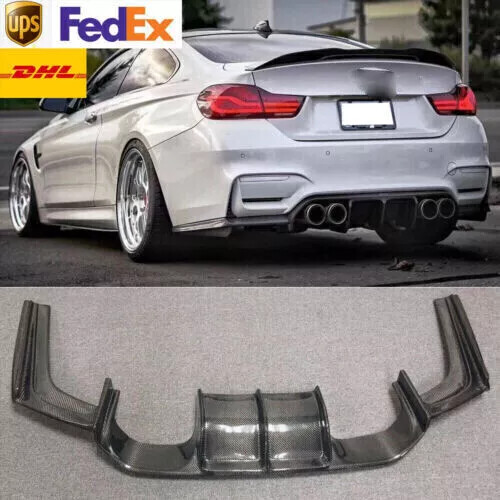 Rear Bumper Diffuser Lip Carbon Fiber Color For BMW F80 M3 F82 M4 V Style 14-20 - Foto 1 di 12