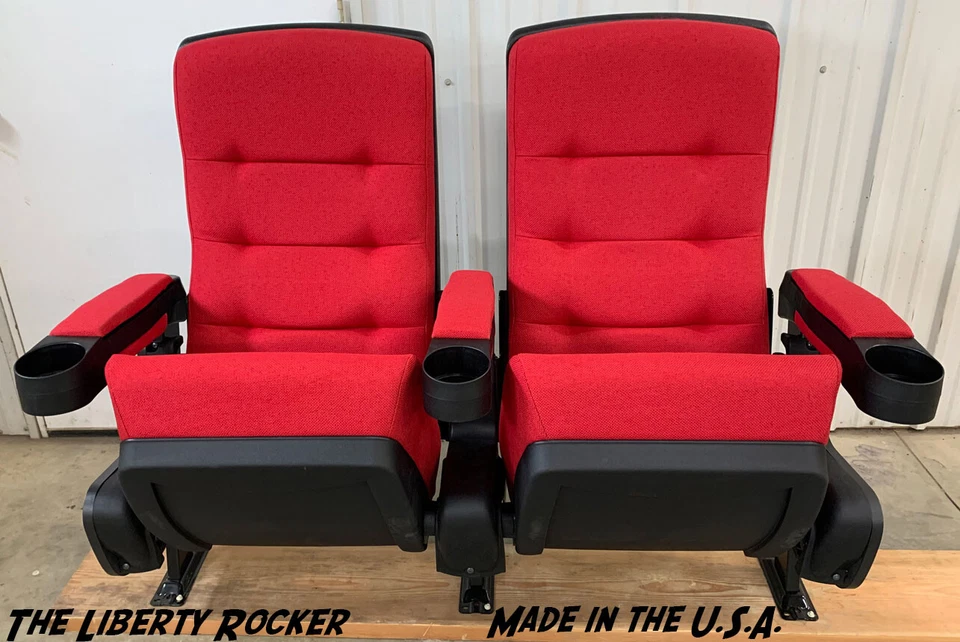 4 NEW MOVIE CINEMA Seats Rocking Home theater seating rocker Made in the USA RED - Image 4 of 4