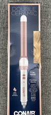 Conair Double Ceramic Curling Wand, 1 Inch Curling Wand, White / Rose Gold