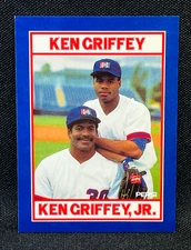 KEN GRIFFEY JR & SR  1991 Pepsi Cola GRIFFEYS #5 of 8 - Rare Early Baseball Card