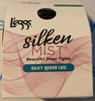 L'eggs Silken Mist Silky Sheer Leg Tights Shaper Panty Jet Black Q+ New
