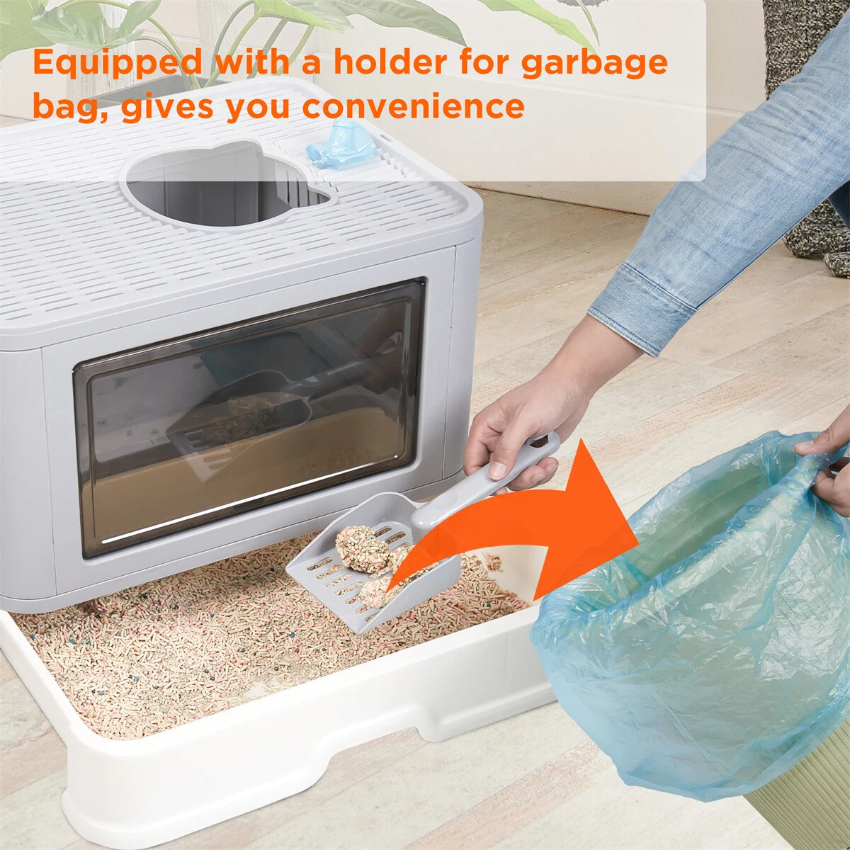 Extra large litter box with shop lid