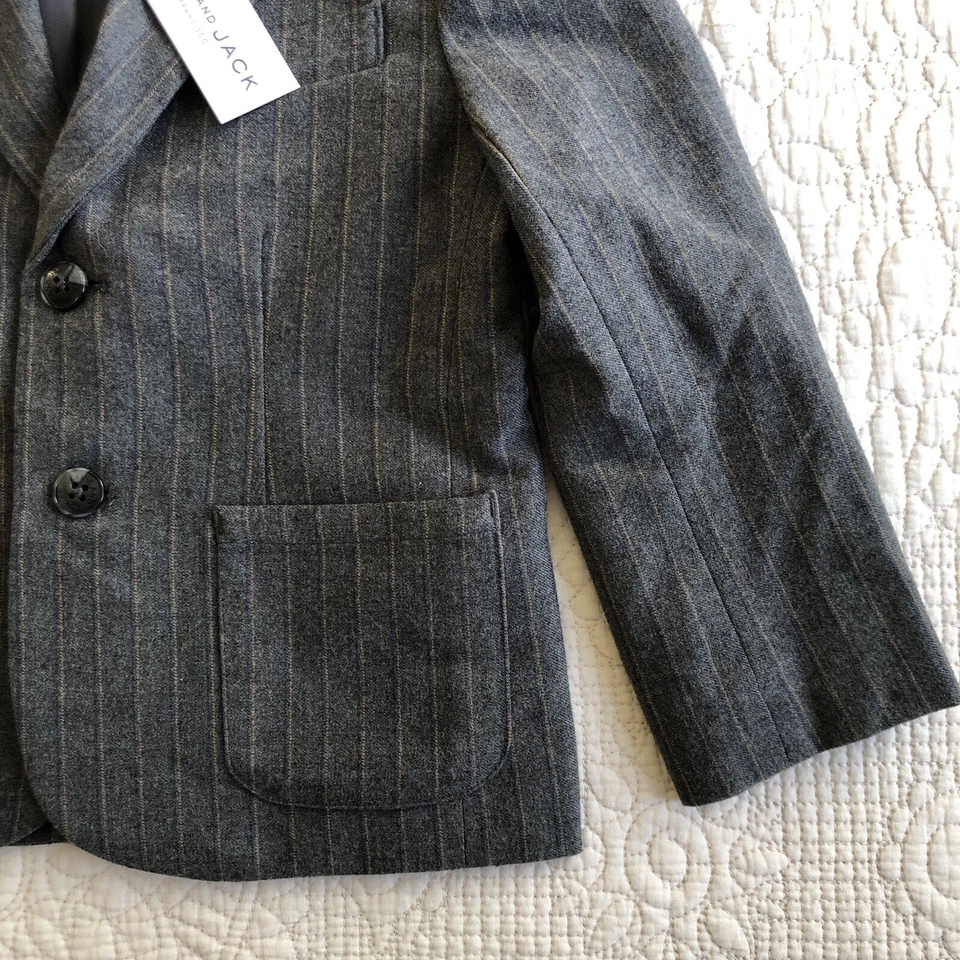 Blazer clásico gris a rayas para niños talla 4T de Janie and JACK Foto 3 de 4