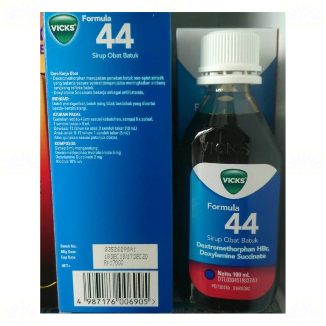 1 X Vicks Formula 44 (100ml) For Cough Phlegm & Chest Congestion Fast