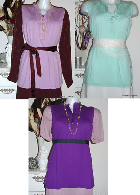 Noa Noa Shirt Top - Joslin Jersey Blue Purple Pink Horizon Tulip Lilac Blue New