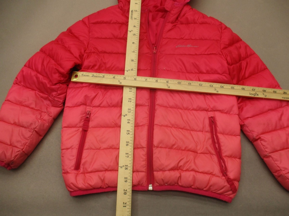 Eddie Bauer Size S (7/8) Girls Red Duck Down Full Zip Pocket