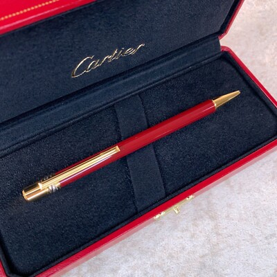 Vintage Cartier Ballpoint Pen Trinity Bordeaux Lacquer 18K Gold