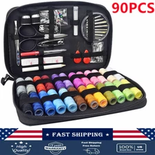 Sewing Kit with Case, 90PC Sewing Suppliesu, Needles, Scissors, Tape Measure etc