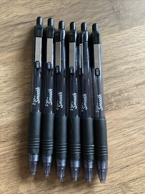 Zebra Z-Griff Glatter Schwarzer Schaft Druckkugelschreiber, 1,0 mm Schwarze Tinte, 6 Stifte