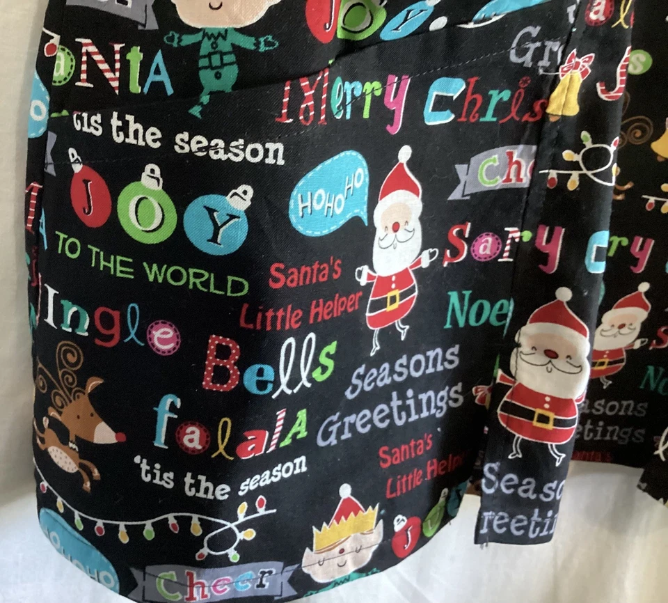 Christmas Scrub Top 2X Scrubstar Santa Elf Reindeer Holiday 100% Cotton V Neck - Image 4 of 4